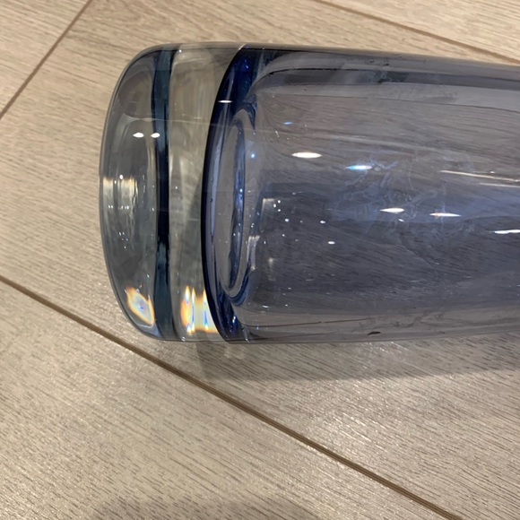 13 7/8” T Blue Vase Made in Poland.  4 1/4” Opening Rim to Rim.  No chips/cracks - Picture 9 of 13